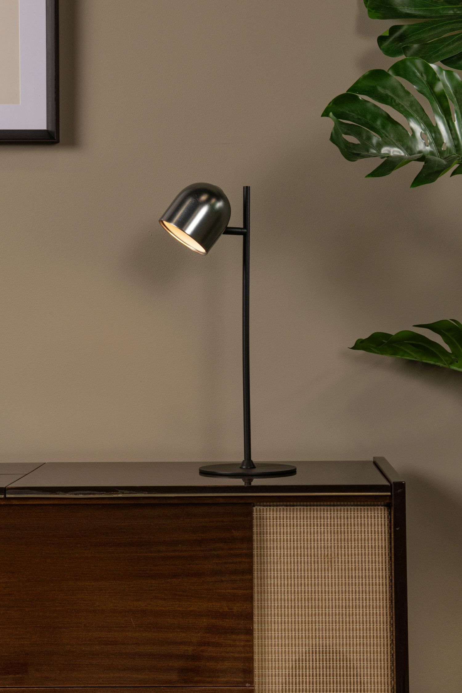 LED Akku Tischleuchte Grau 3000 K H:46 cm edel Lampe