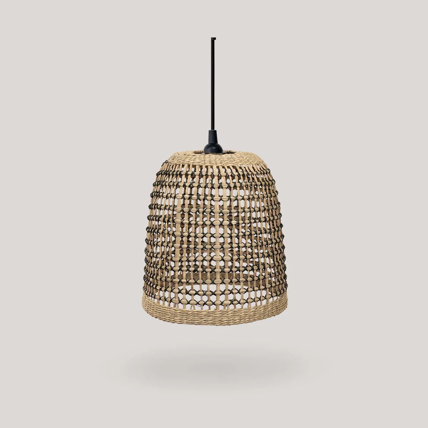 Hängeleuchte außen Seegras E27 IP44 Ø 33 cm Natur Boho