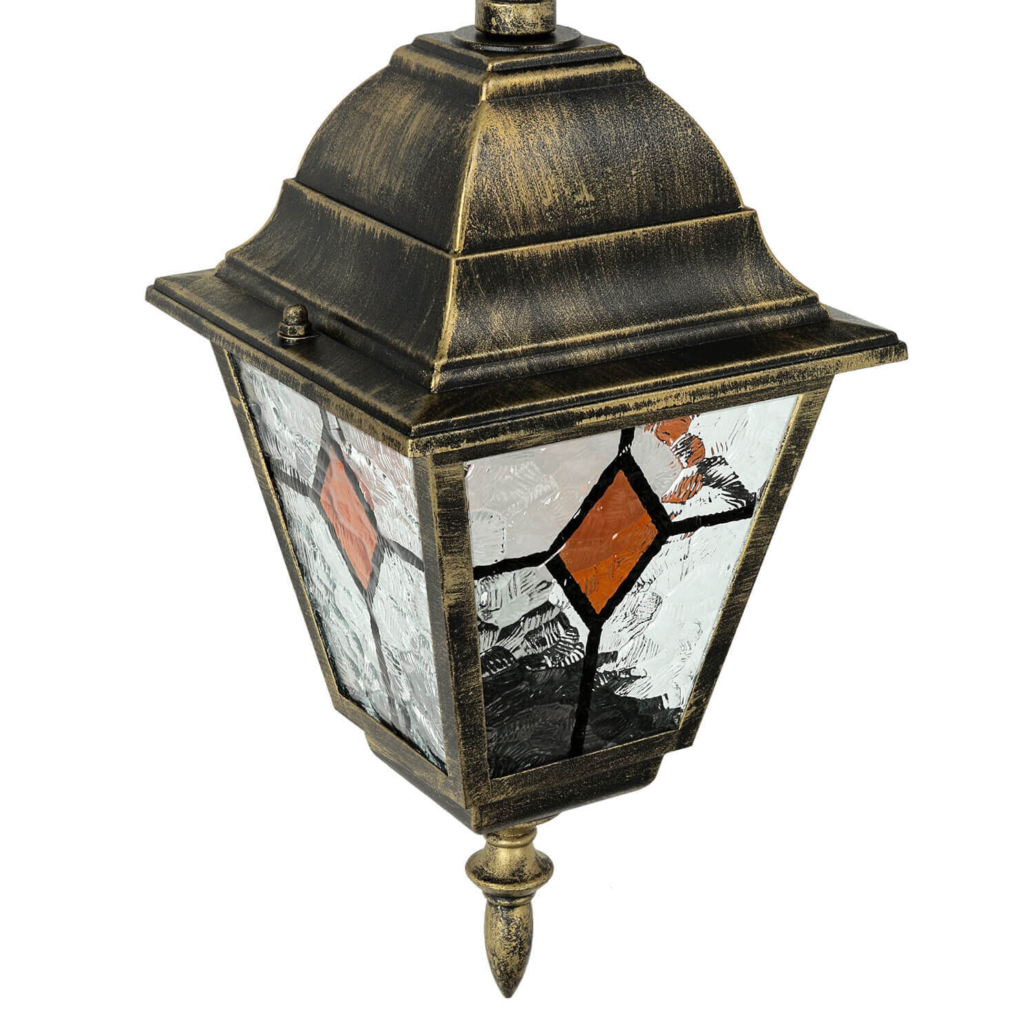 Außen Pendelleuchte Gold Antik SALZBURG Tiffany Stil Lampe, Leuchte, Bronze, Lampenschirm