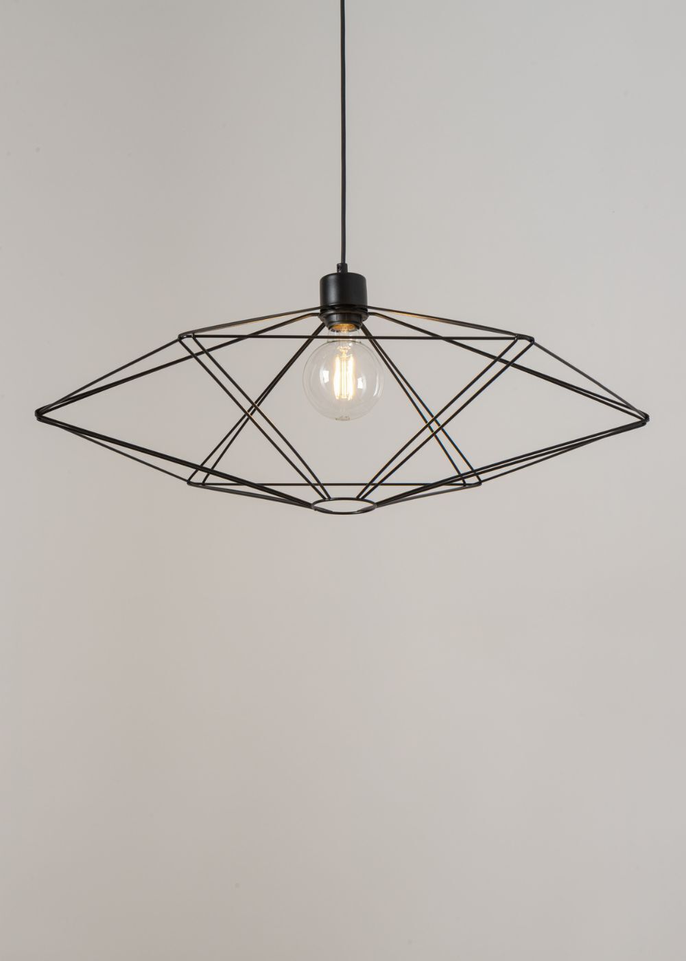 Pendelleuchte Draht Schwarz E27 0,8m L:73 cm groß