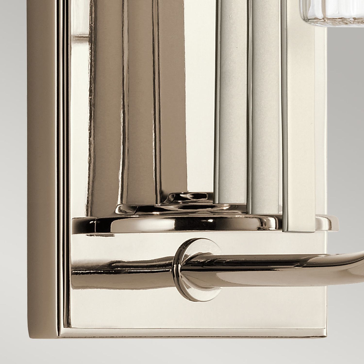 Wandlampe Metall Glas E14 35,5 cm hoch Nickel poliert