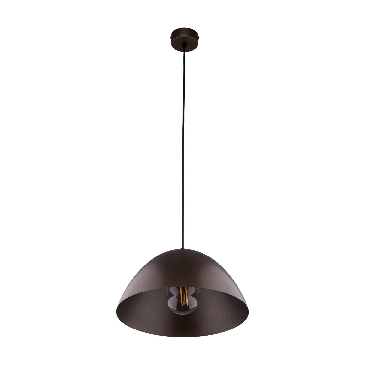 Pendelleuchte Metall Braun Ø 34 cm rund H: max. 165 cm E27 Lampe, Kronleuchter, Leuchte, Deckenleuchte