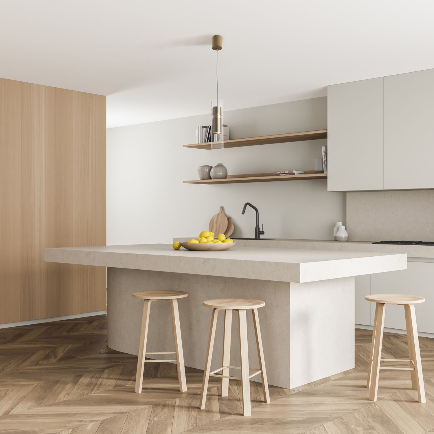 Hängelampe Aluminium Glas GU10 Ø 8 cm H: max. 170 cm Drinnen, Innenarchitektur, Küche, Kücheninsel, Barhocker