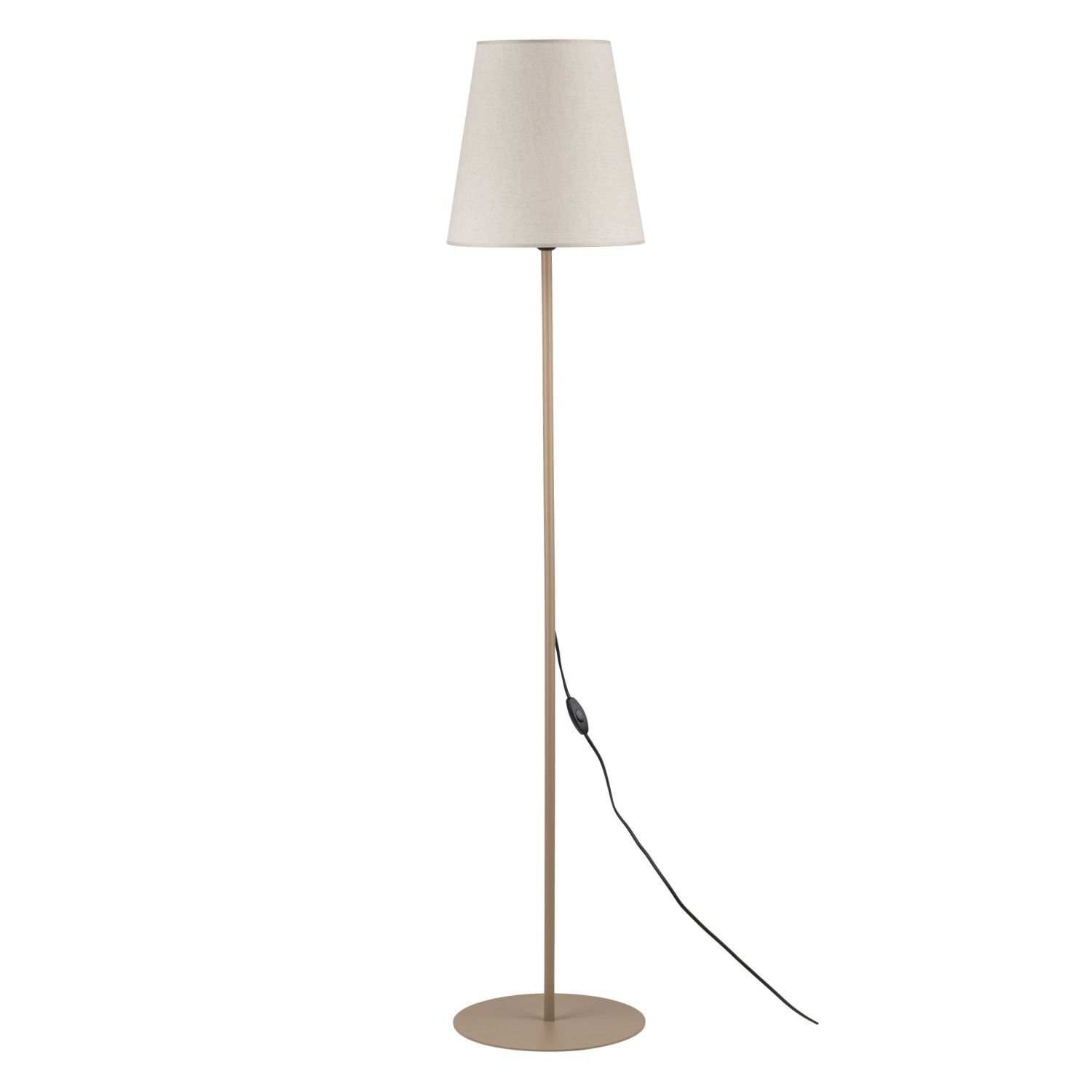Stehlampe Metall Stoff Beige 152 cm E27 blendarm sanft