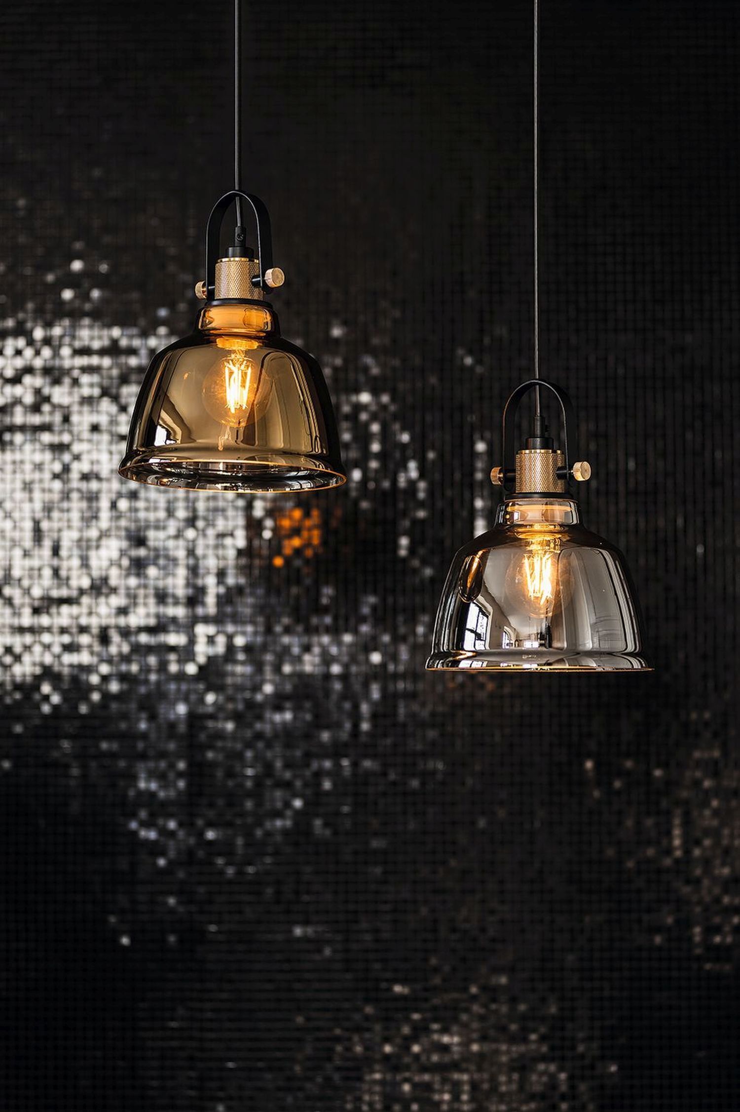 Hängeleuchte Rauch Schwarz Glas Lampe ZERO Leuchte, Kronleuchter, Lampe