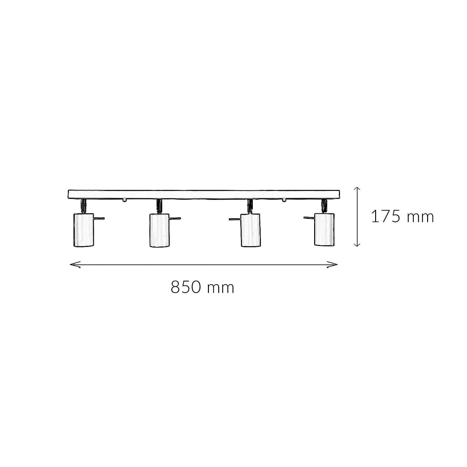 Deckenstrahler 4-flammig GU10 80 cm lang Schwarz Metall