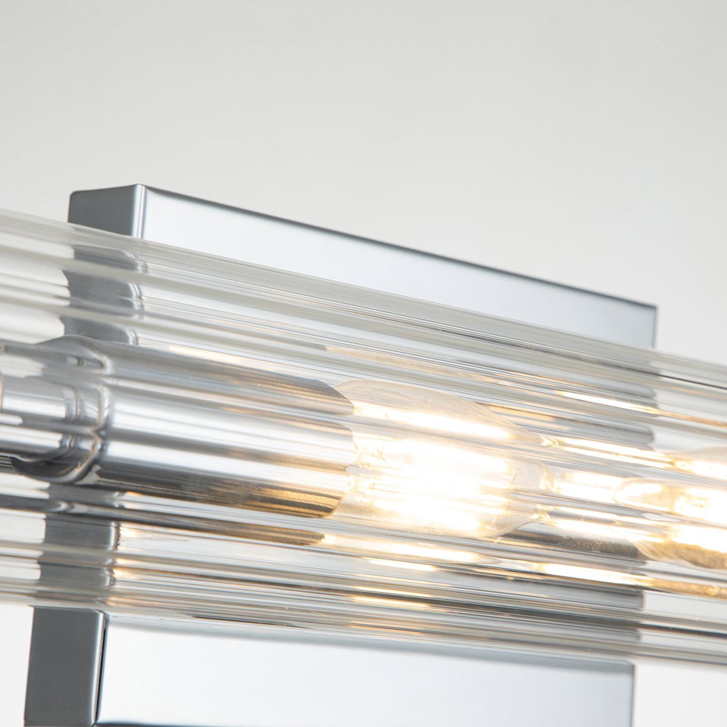 Badezimmerlampe Wand Metall Glas B: 69,1 cm IP44 Chrom