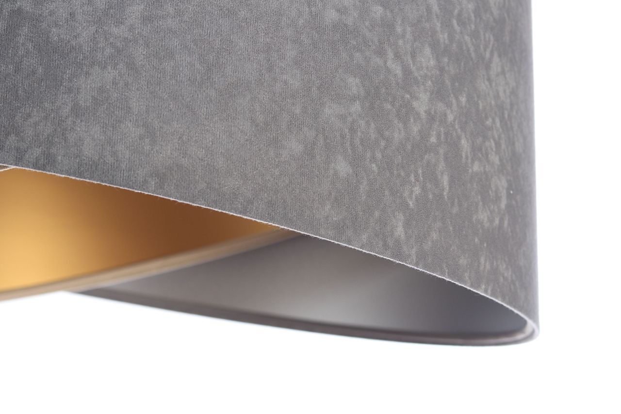 Pendelleuchte rund Ø 50 cm Grau Silber Beige Gold E27 Stoff