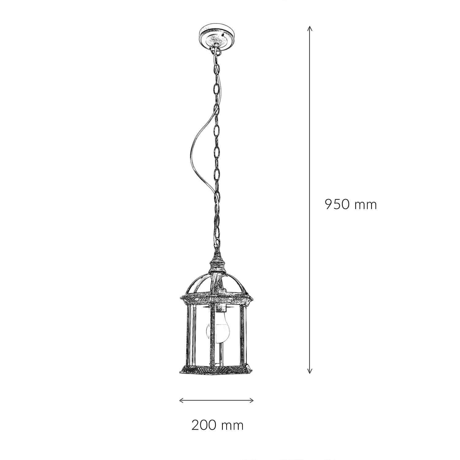 Rustikale Pendelleuchte Gold Antik für Außen WIEN Lampe