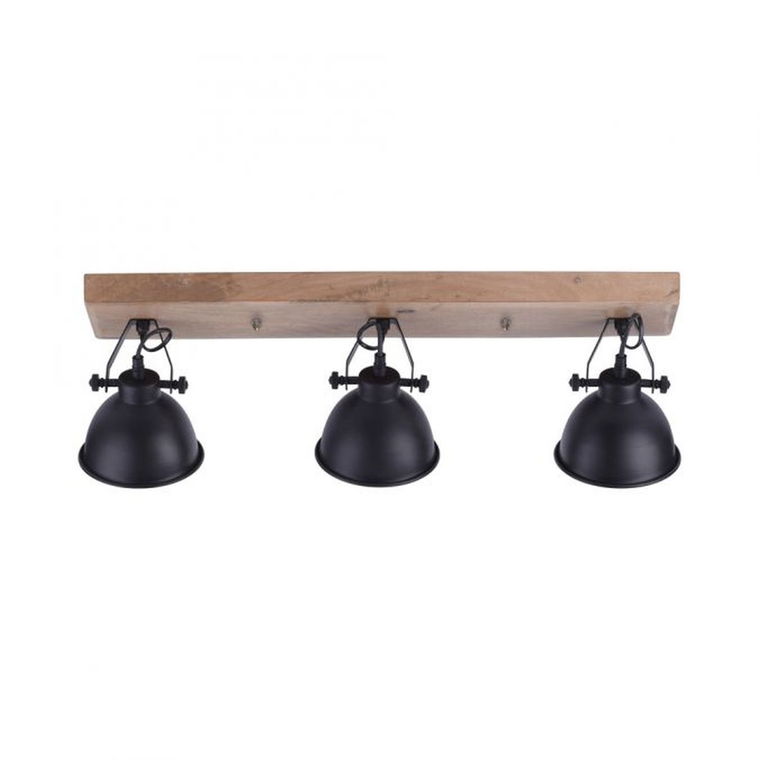 Industrial Deckenspot Holz Metall Schwarz E14 74 cm