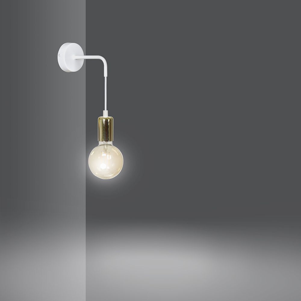 Wandleuchte verstellbar Weiß Gold Wandlampe Beleuchtung Licht