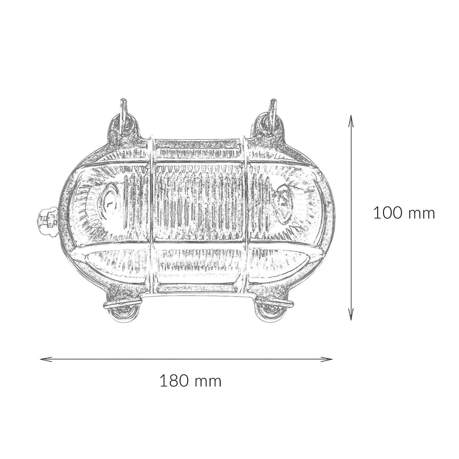 Schiffsleuchte Außen Messing in Nickel IP64 oval