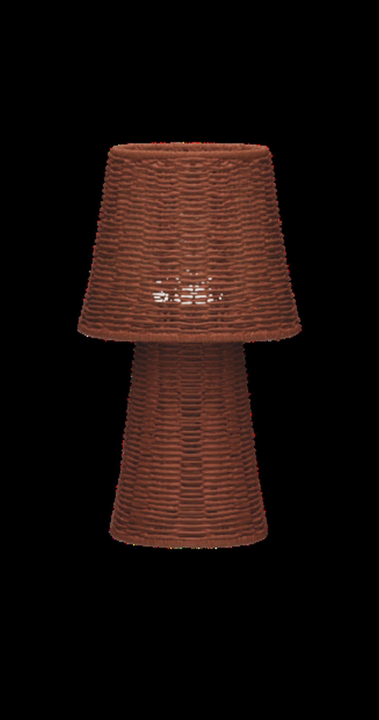 LED Akku Tischlampe dimmbar 3000 K IP54 38 cm Rattan lampschirm, braun, gewebt, Kegel, texturiert