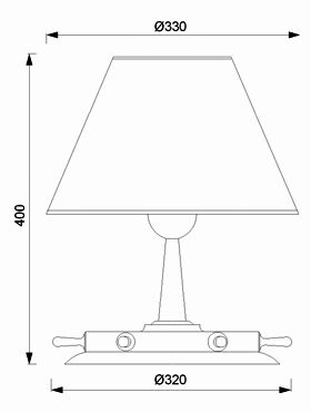 Tischleuchte Messing in Chrom Braun H:40cm Maritim