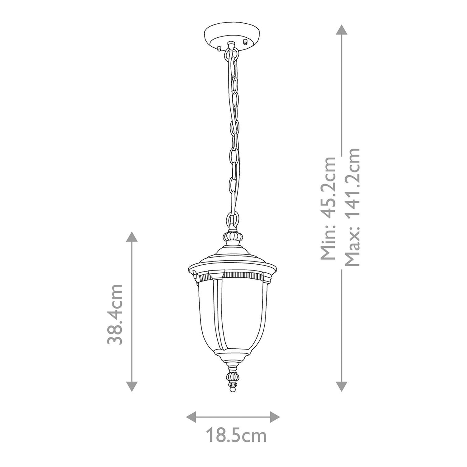 Hängeleuchte außen Aluminium Glas IP44 B: 18,5 cm Vintage