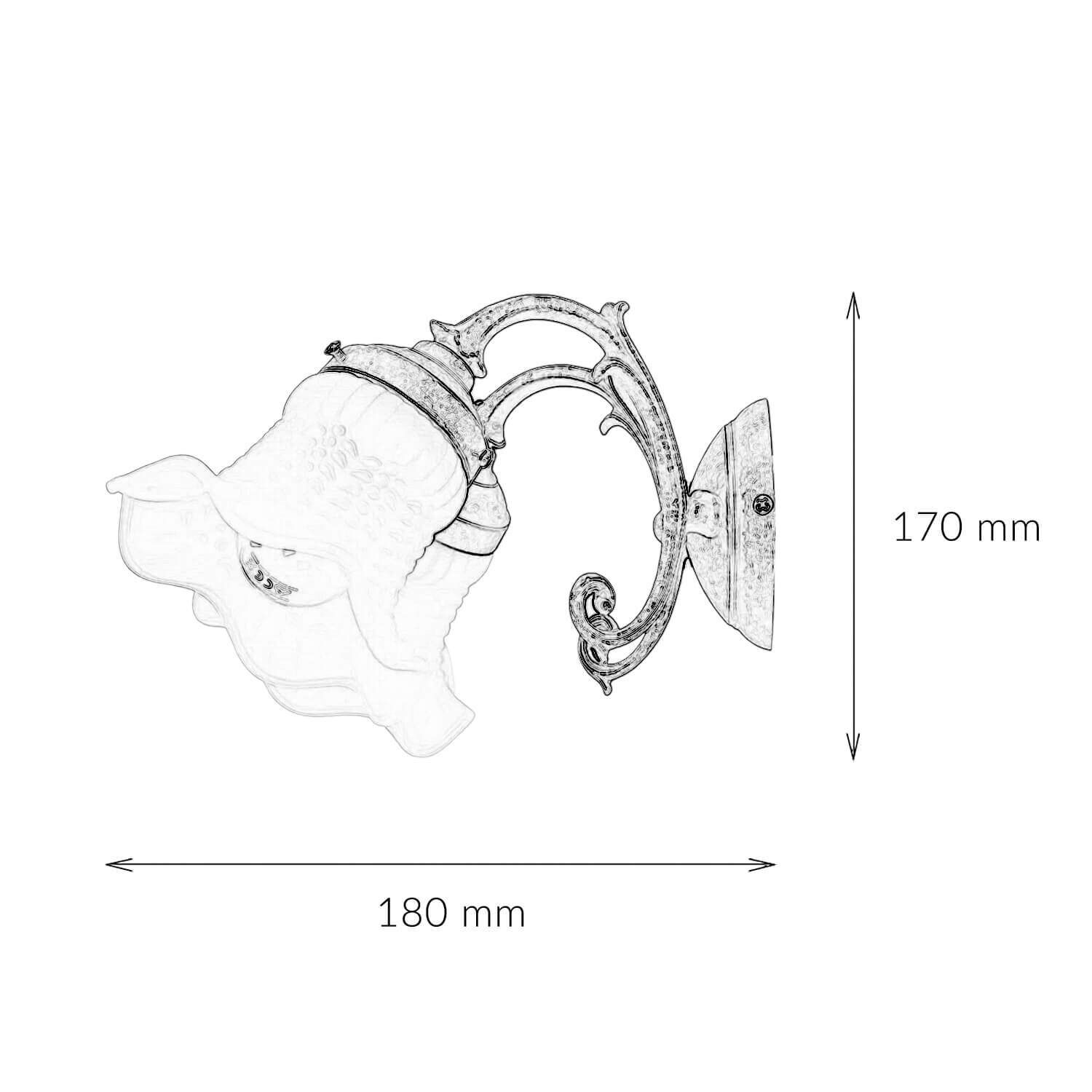 Wandleuchte Weiß Glasschirm Echt-Messing Ricciolo