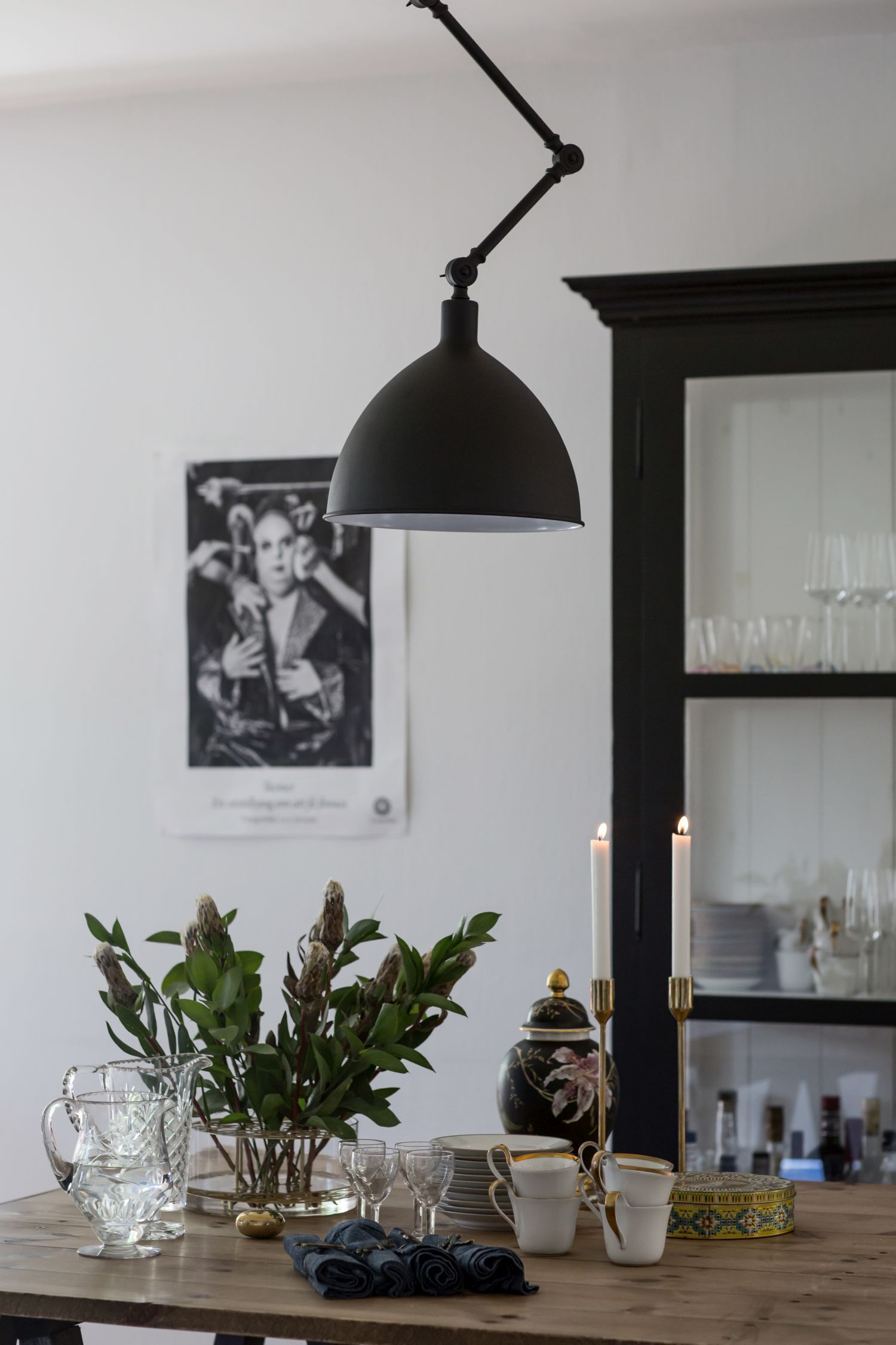 Lampe, Innenarchitektur, Esszimmer, Esstisch, Topfpflanze
