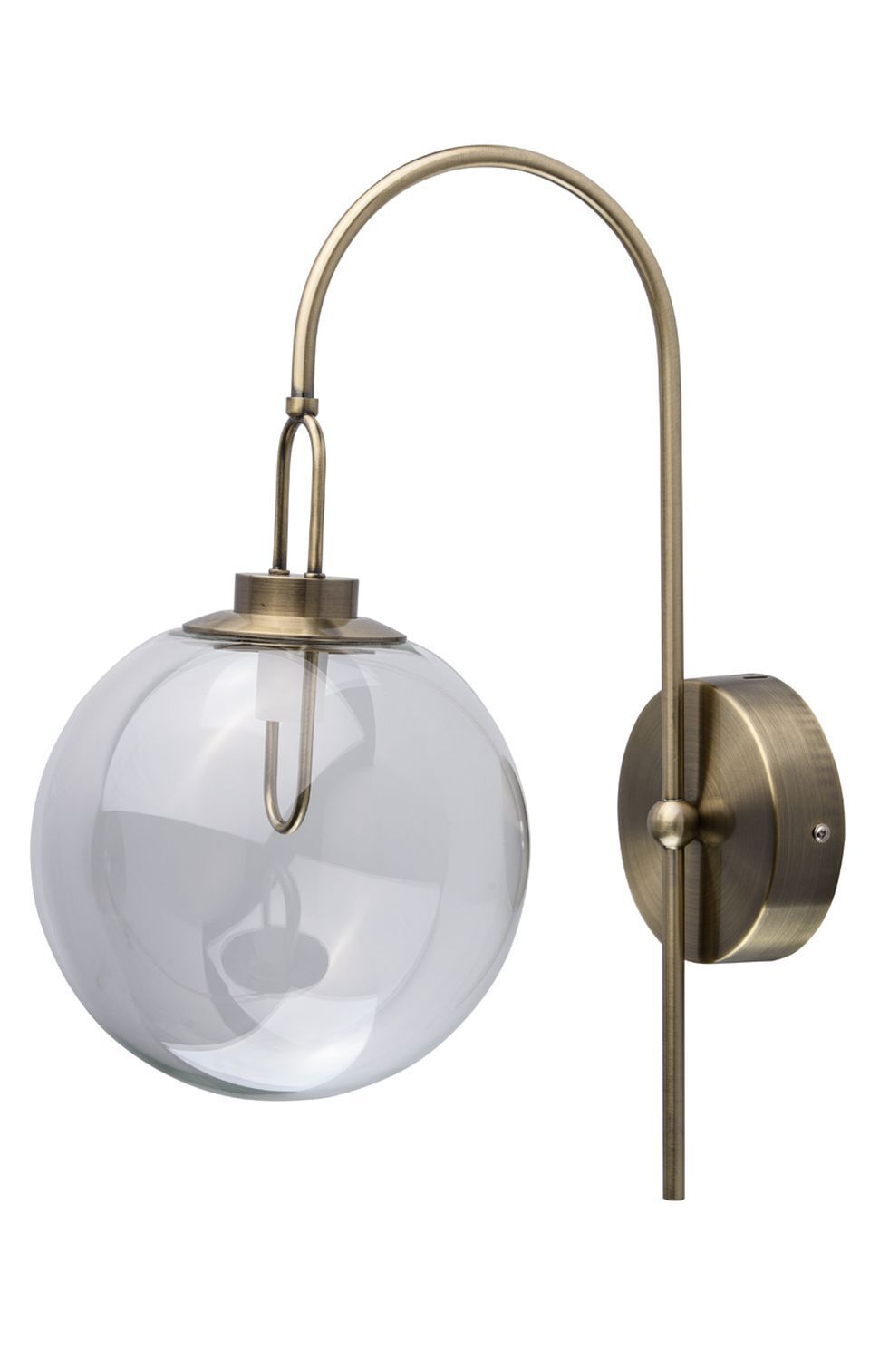 Edle LED Wandleuchte Glas Kugel Schirm in Messing Leuchte, Drinnen, Zimmer, Duscharmatur, Lampe