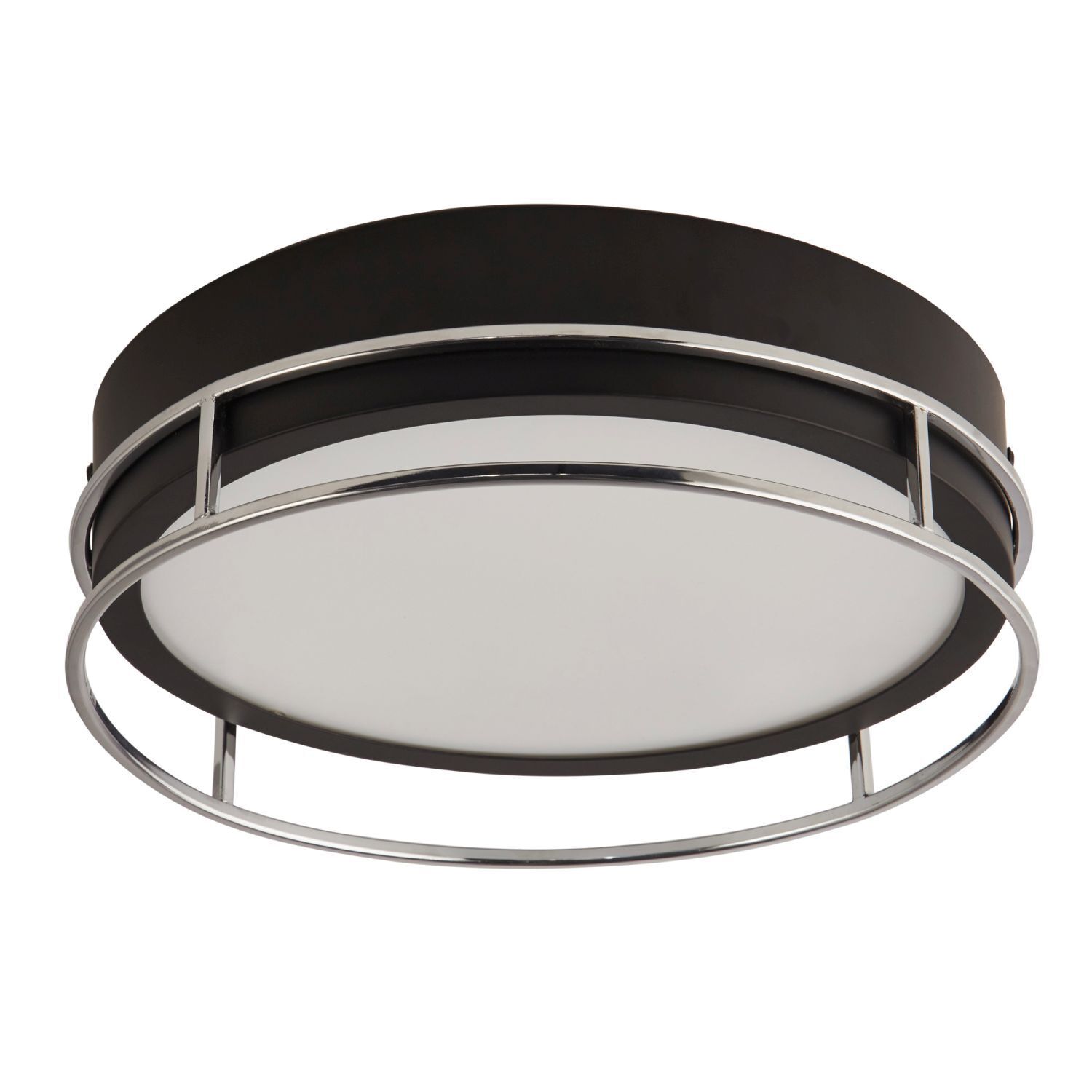 Deckenlampe Bad IP44 2x E14 D: 30 cm Schwarz Chrom