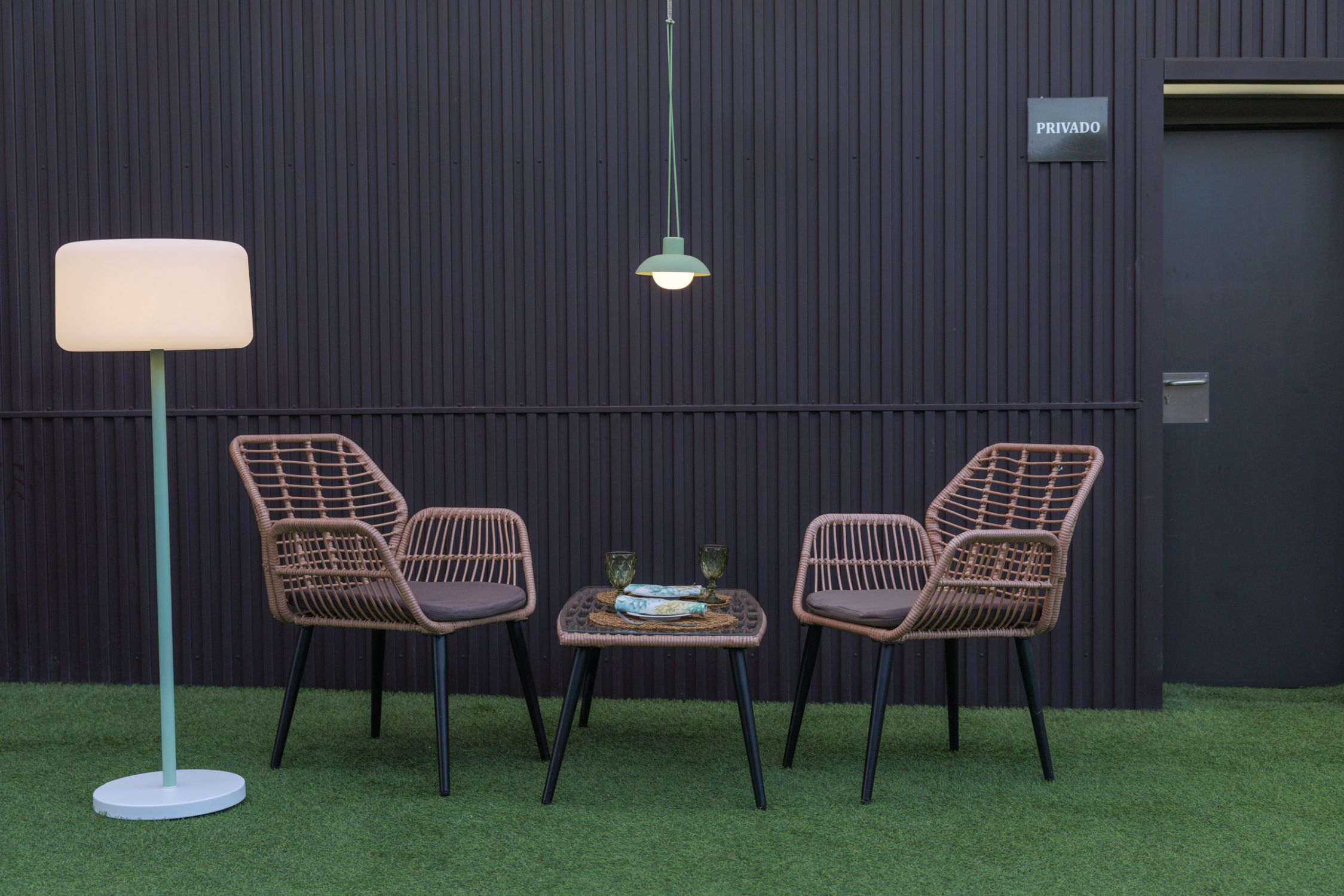 LED Akku Hängelampe dimmbar Grün IP54 3000 K Ø20 cm gartenmöbel, rattanstühle, tischset, bodenlampen, outdoor-szene