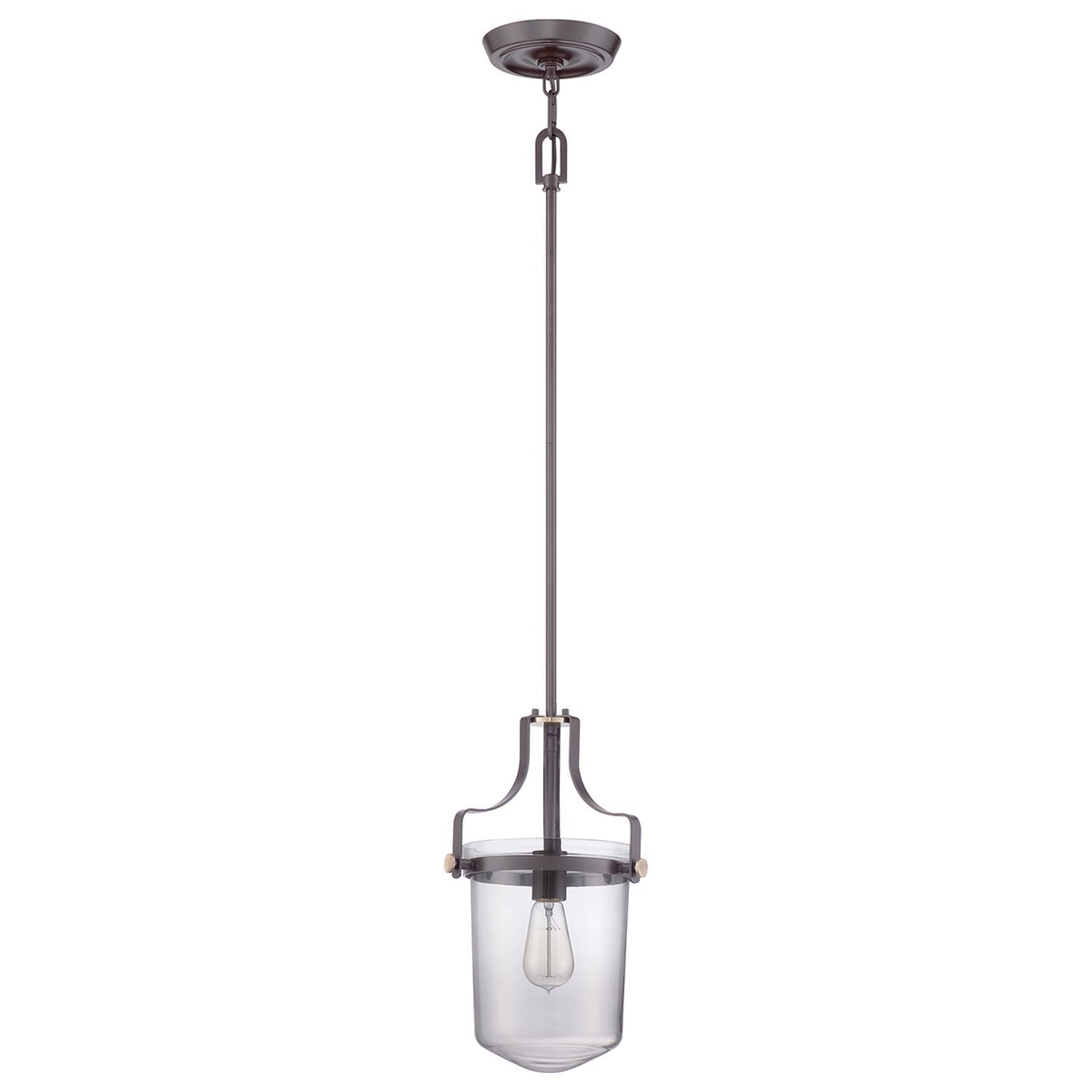 Deckenlampe Glas Metall in Klar Bronze E27 Industrial