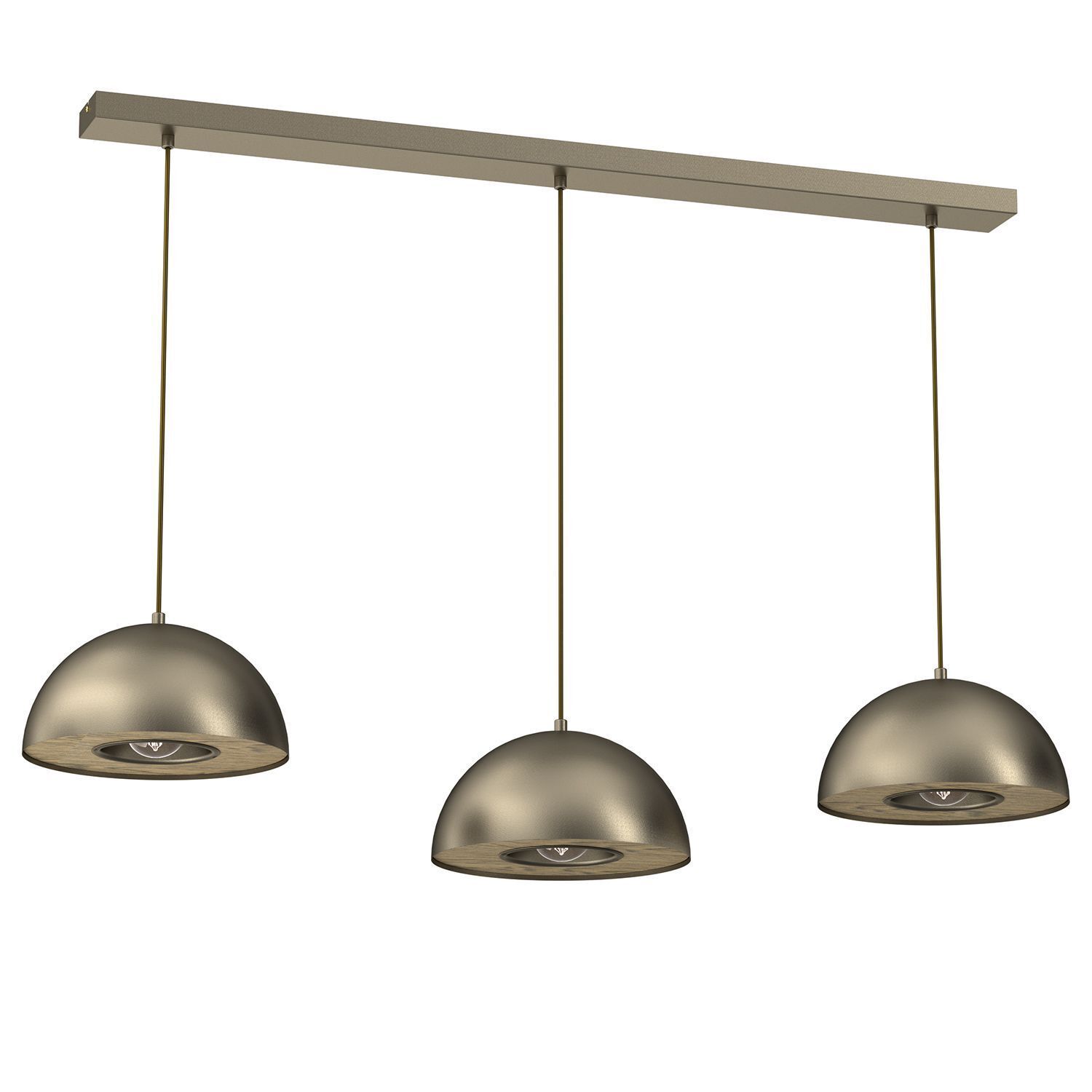 Hängelampe Metall in Titanium Gold 132 cm lang E27 Loft