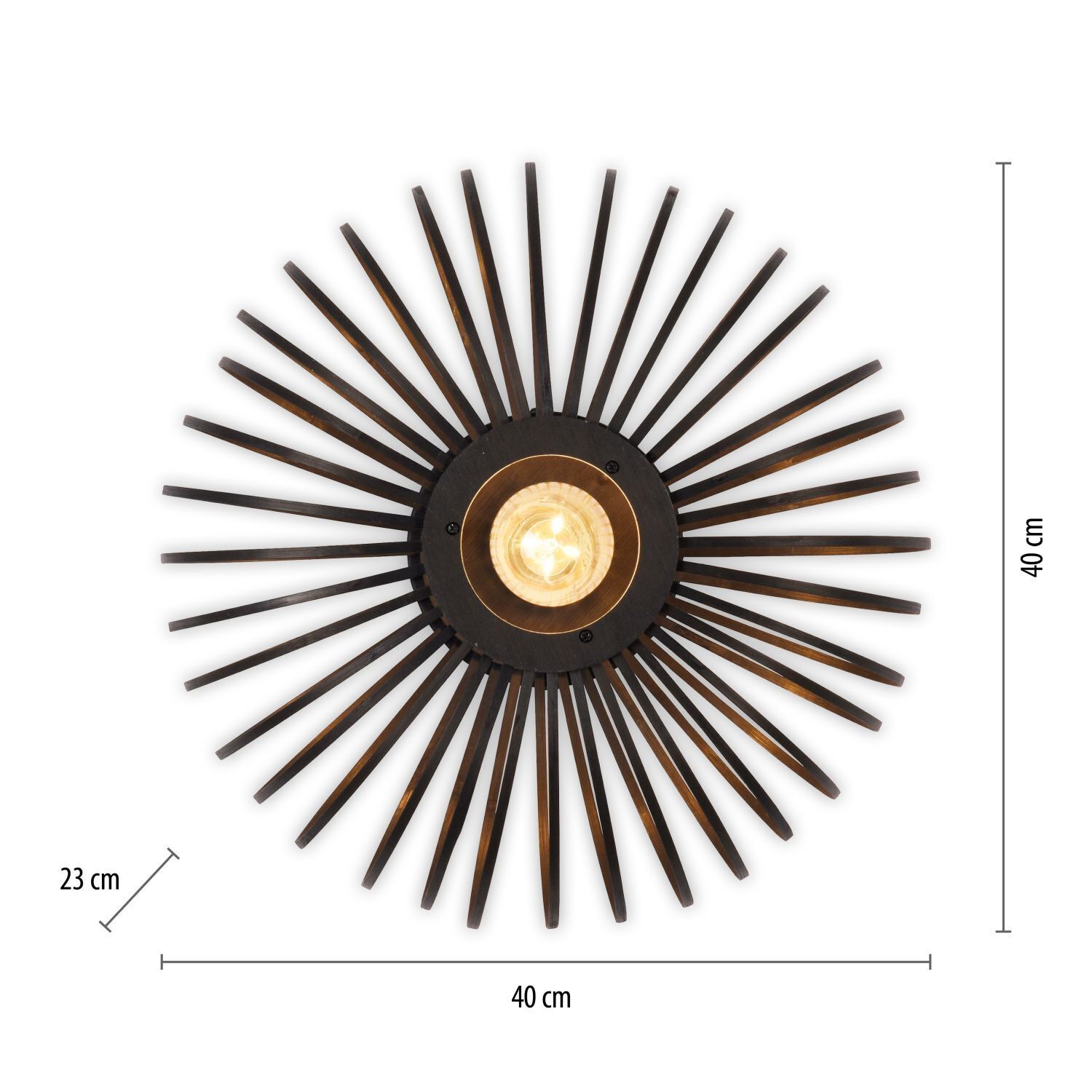 Deckenlampe Skandinavisch Metall Holz E27 rund Ø40 cm