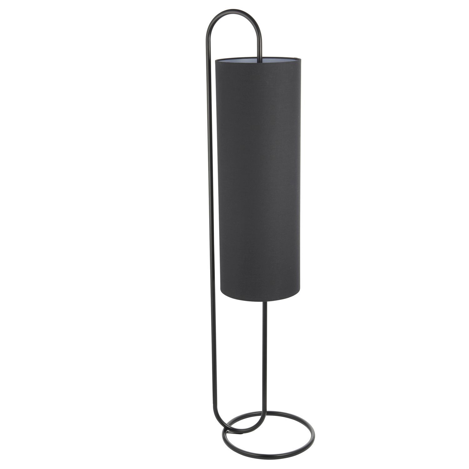 Stehleuchte Schwarz 136 cm niedrig Modern Stoff Metall E27