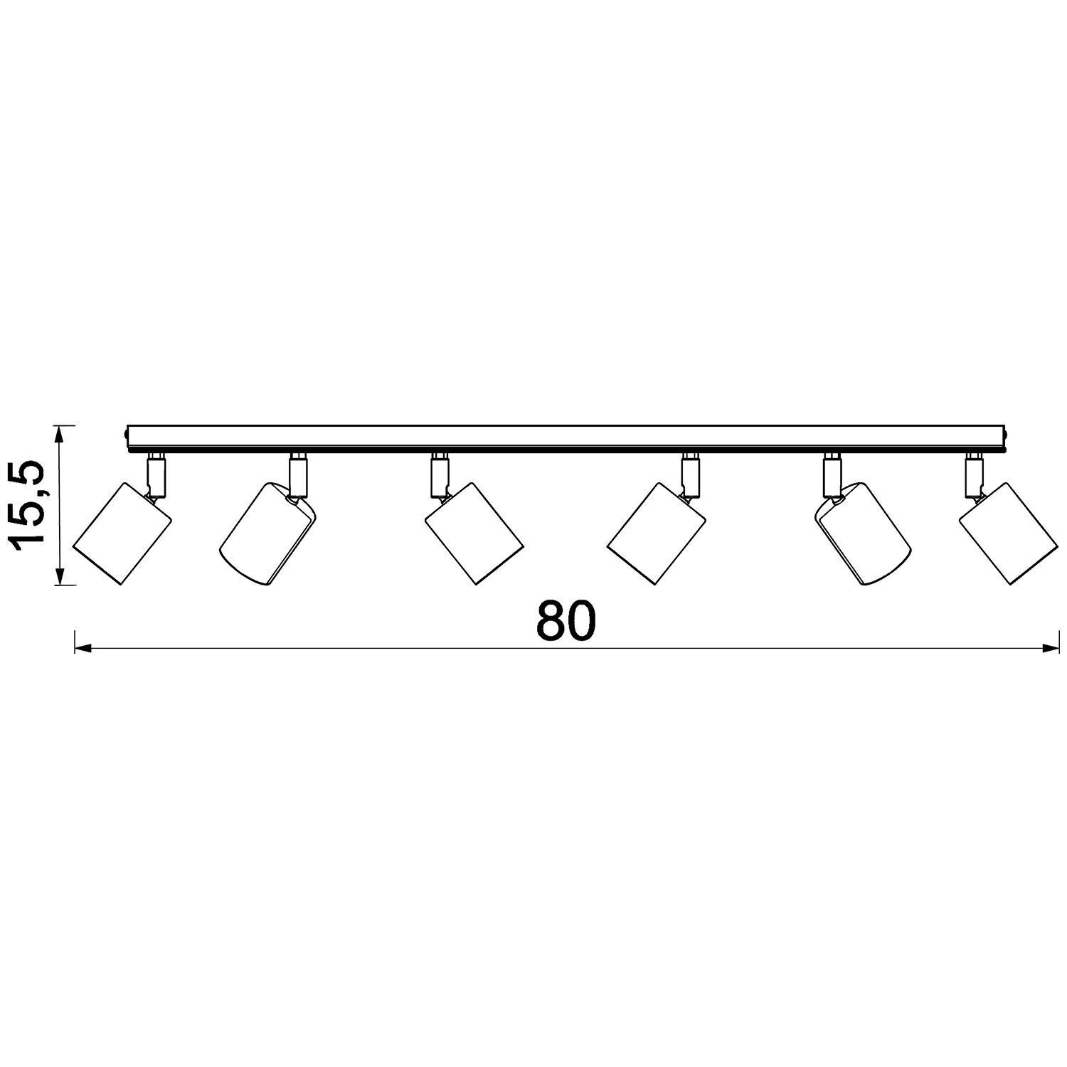 Deckenspot beweglich Holz Metall Weiß Natur 6-flmg GU10