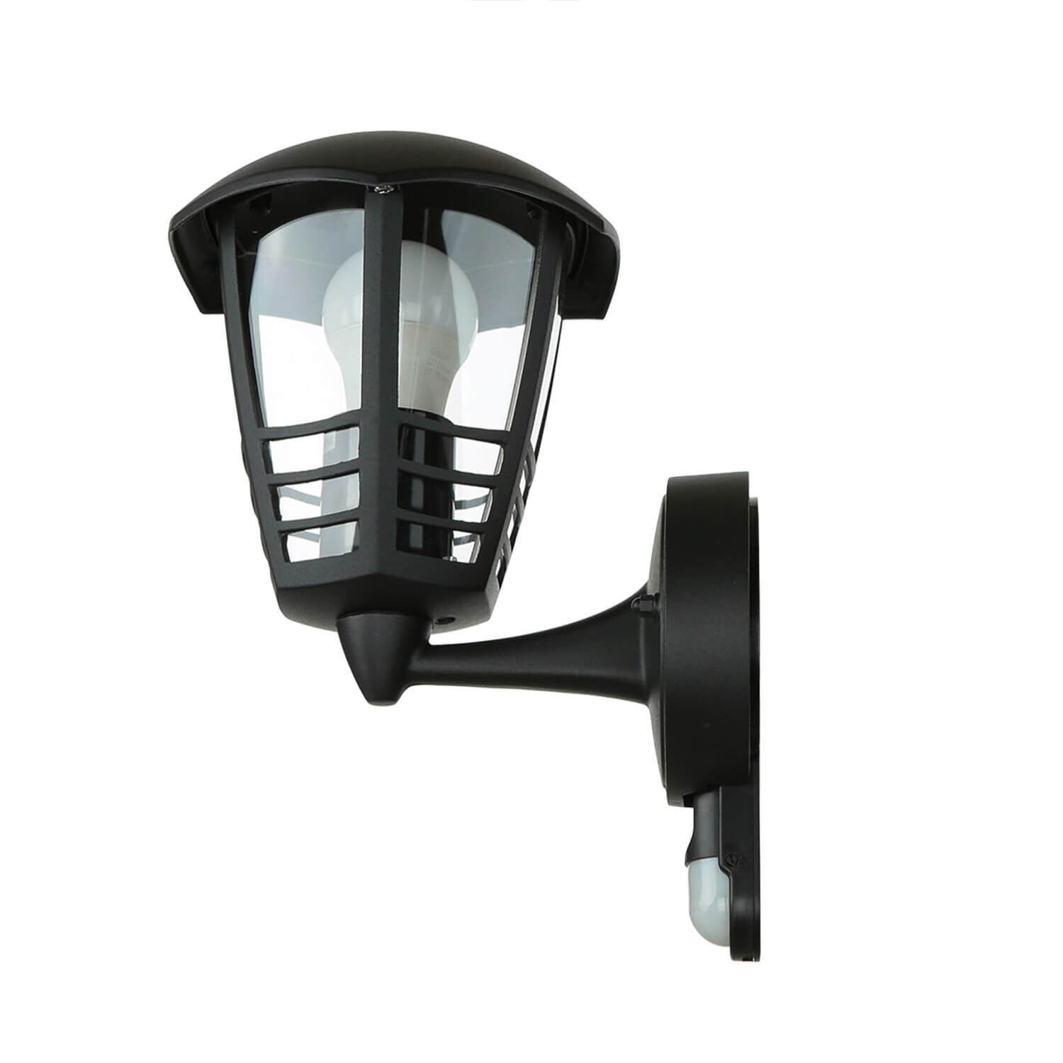 Wandlampe Außen mit Bewegungsmelder IP44 E27 Schwarz