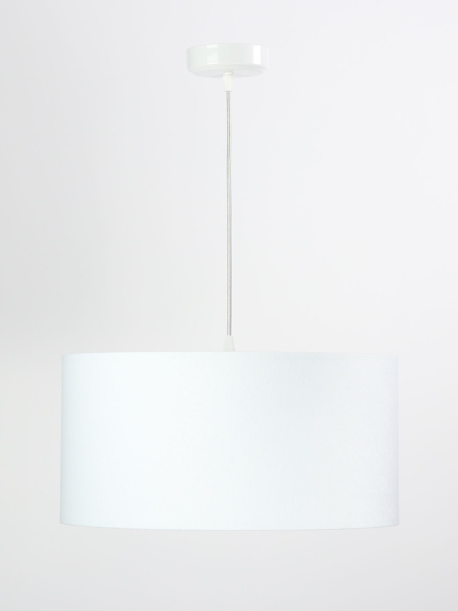 Hängelampe rund Weiß Stoff Retro Wohnzimmer JERRY Lampe