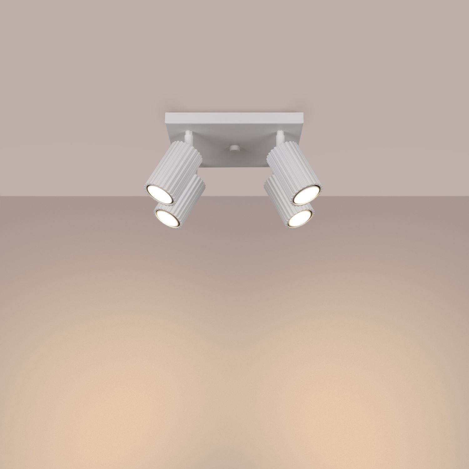 Deckenstrahler 4-flammig GU10 B: 25 cm klein Weiß Modern