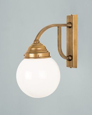 Gemütliche Wandlampe Berliner Messing Glas E27 blendarm