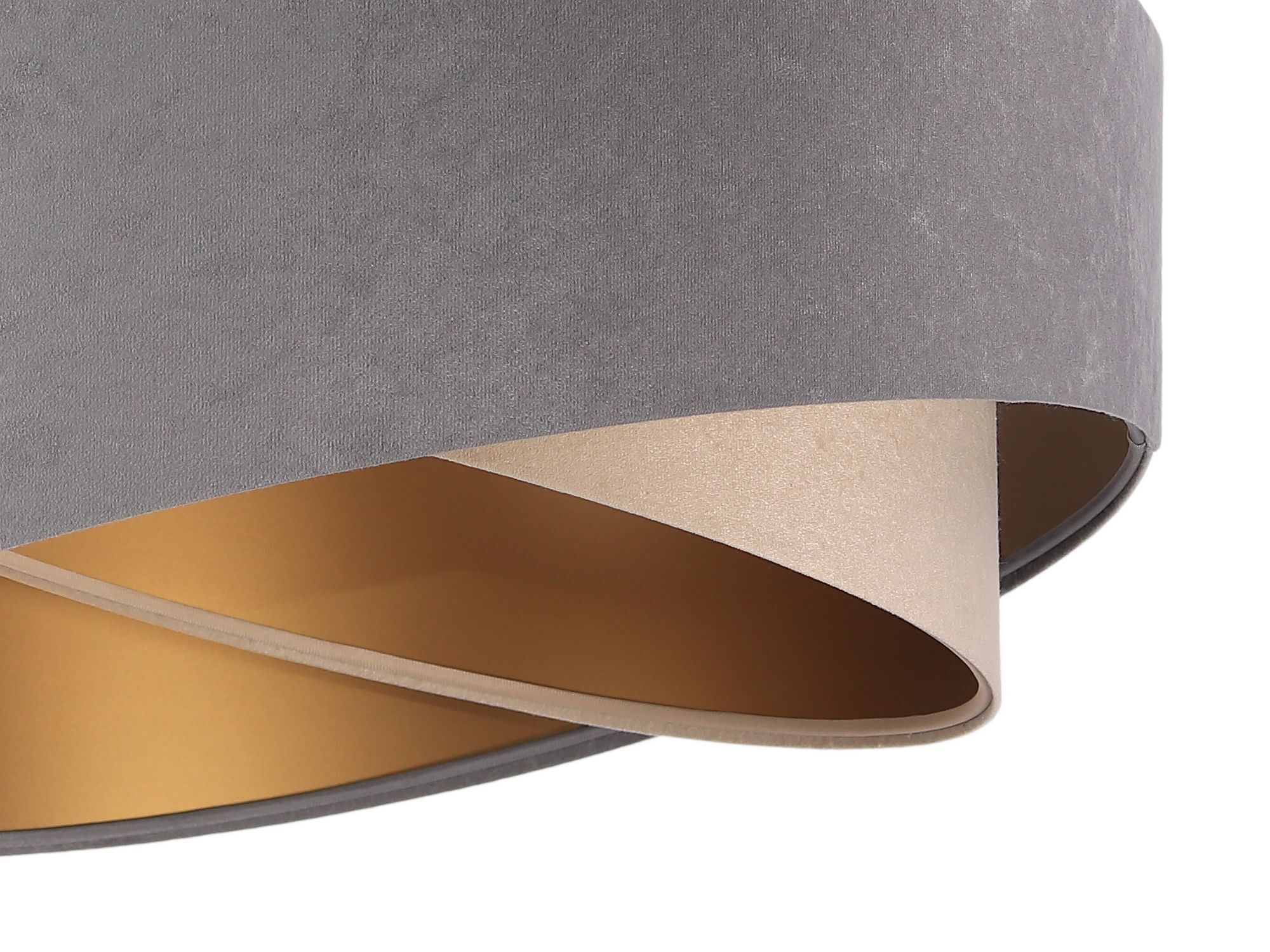 Pendelleuchte Grau Beige Gold Ø50cm Stoff Esstisch Lampe, Lampenschirm