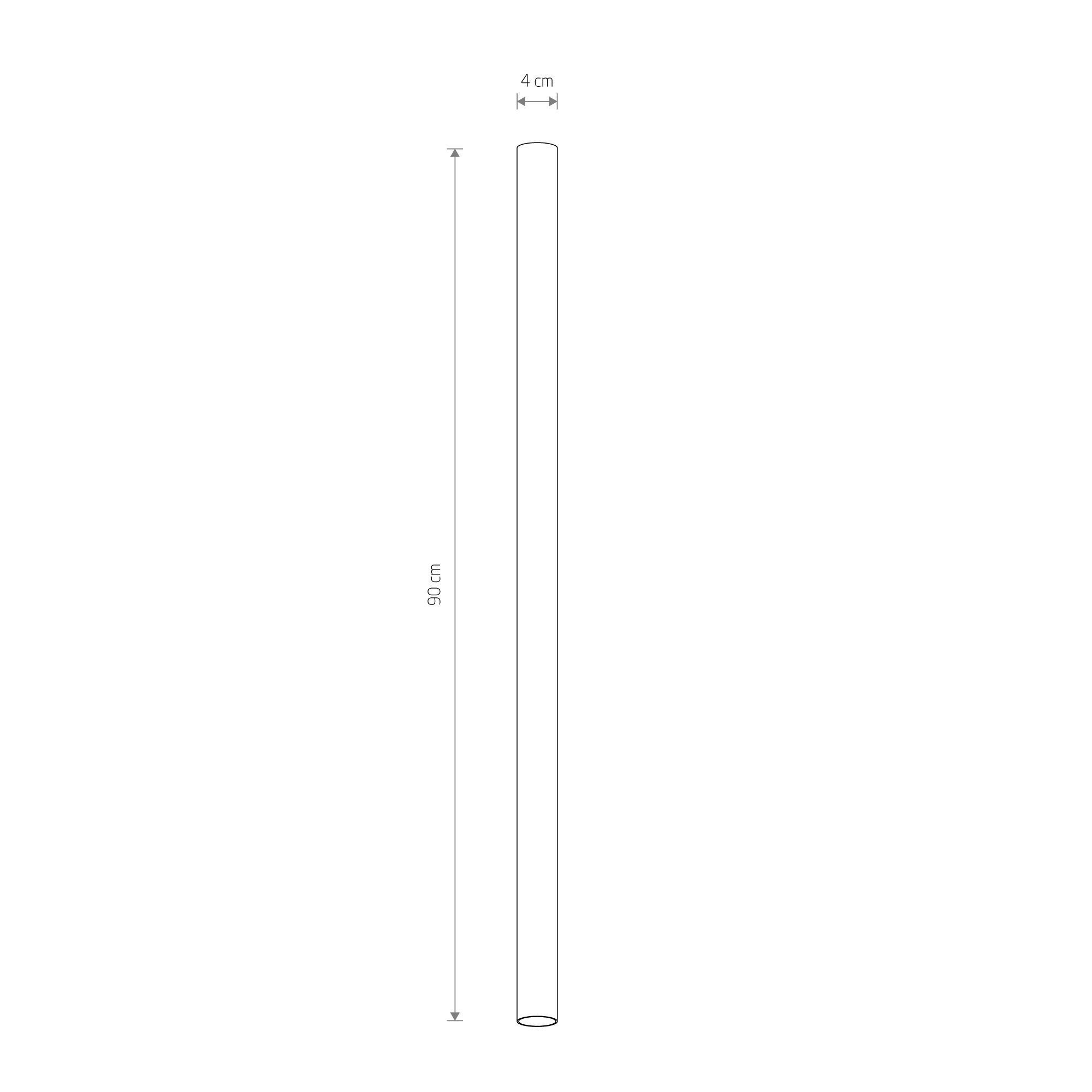 Röhre, Längenmaß 90 cm, Durchmesser 4 cm, Schlauchrohr, Rohr