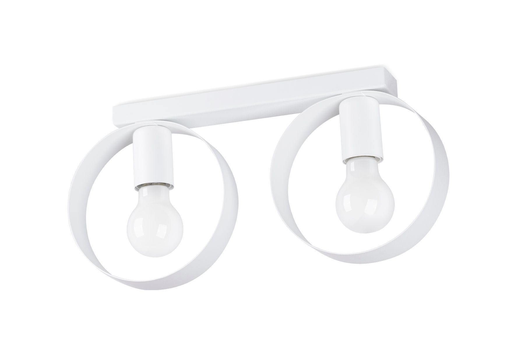 Deckenlampe Weiß Metall 40 cm lang 2-flammig E27