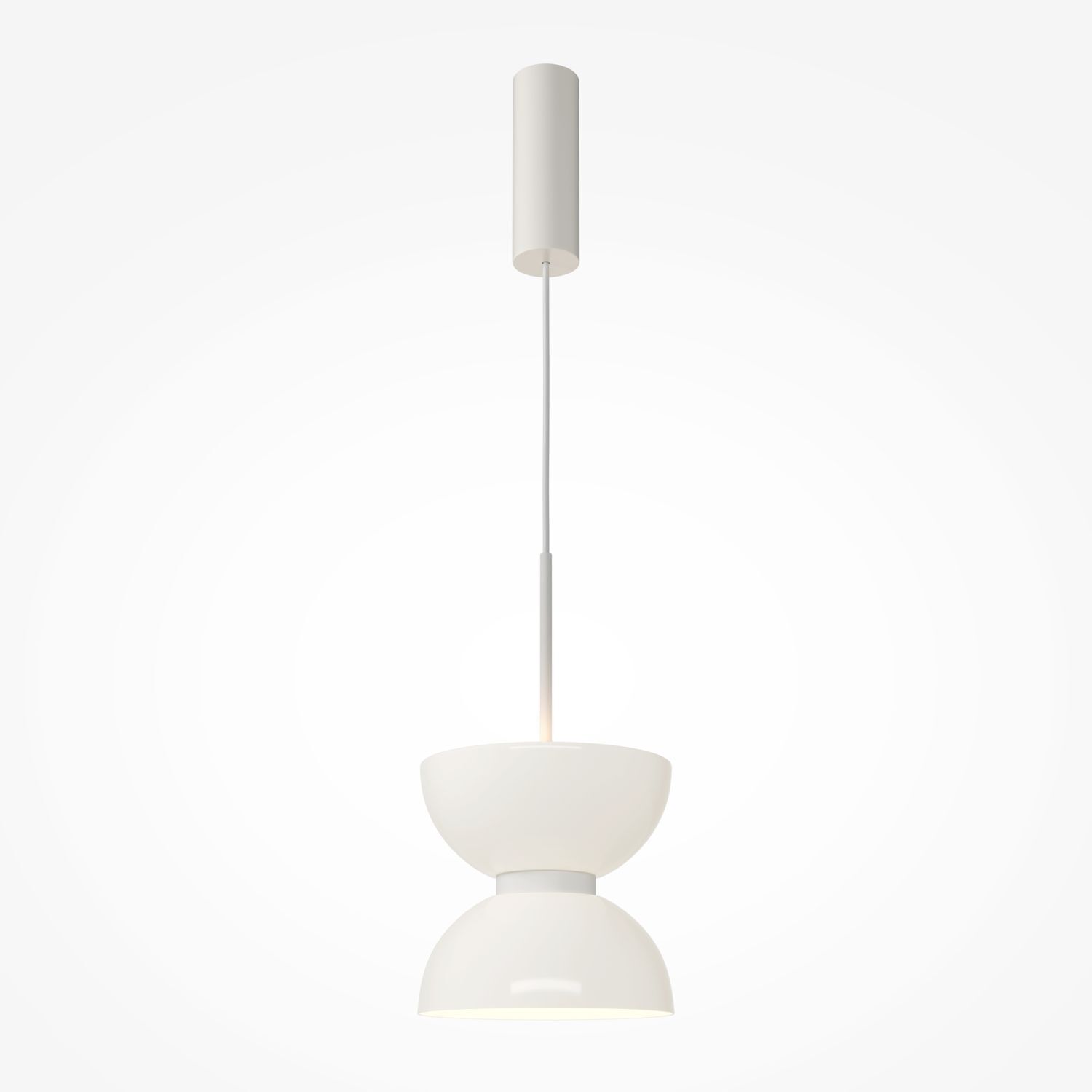 LED Hängelampe Metall Glas D: 22 cm H: max. 350 cm Weiß