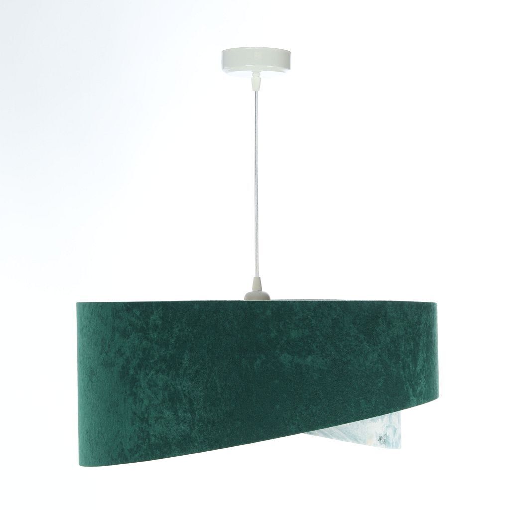 Hängeleuchte Stoff Ø 50 cm Velours Optik E27 Grün Blau Gold