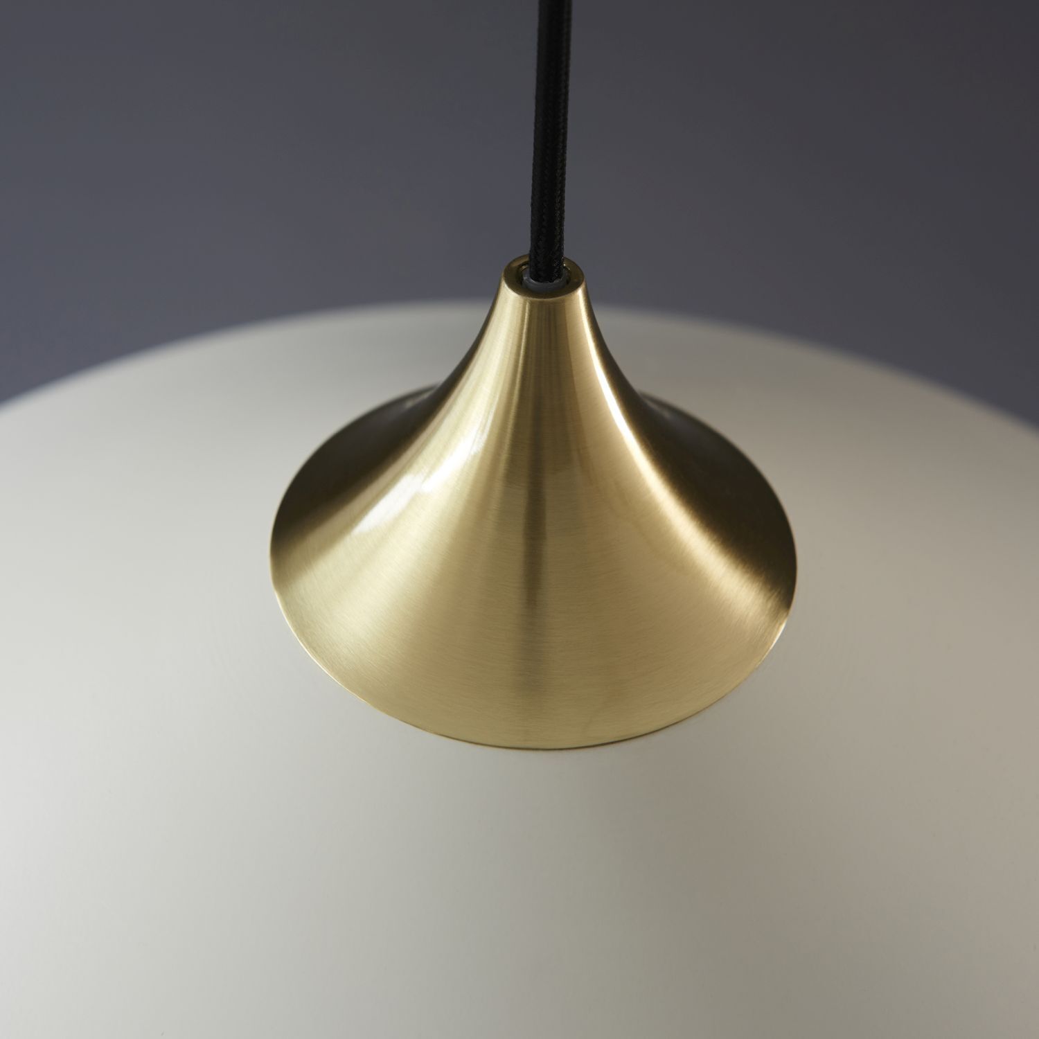 Hängeleuchte Weiß Messing rund D: 50 cm Metall E27