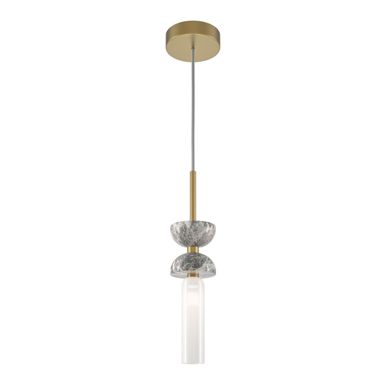 Hängeleuchte Glas Metall G9 rund D: 10 cm Modern