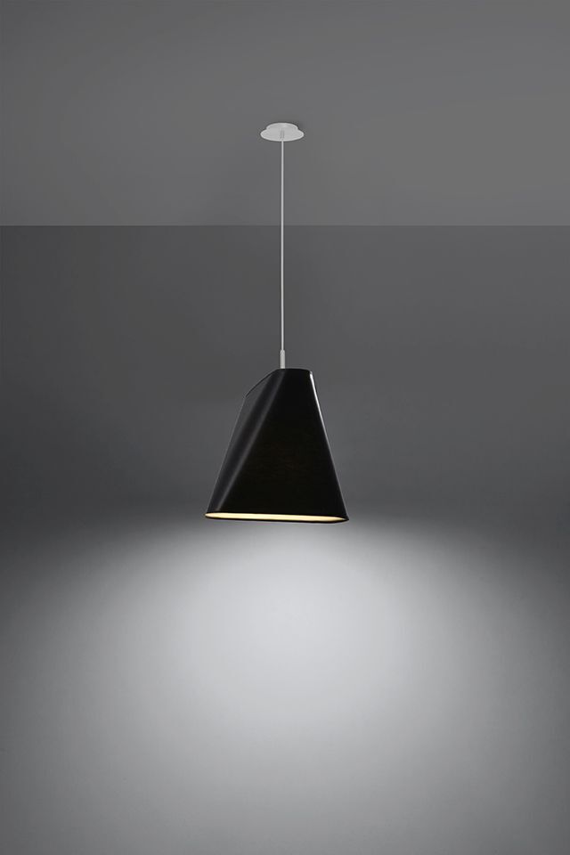 Hängelampe Schwarz Stoff Schirm Modern E27 GINAN