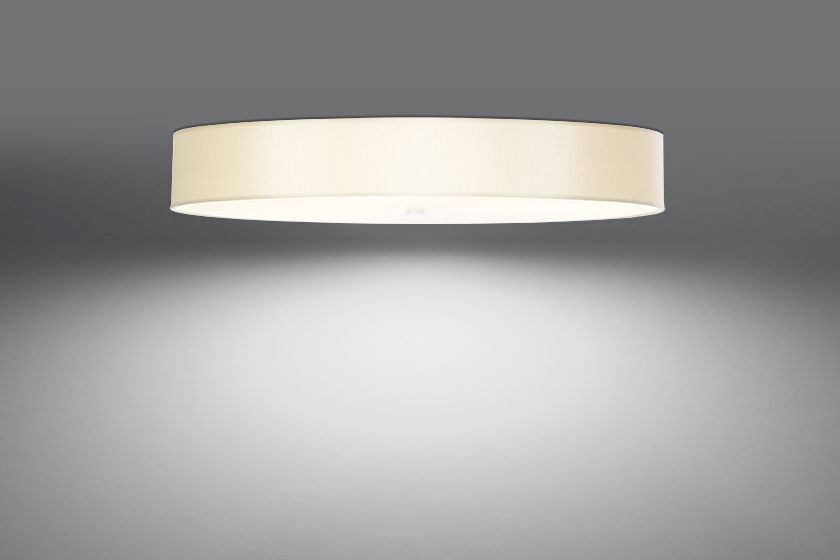 Deckenlampe groß Ø 100 cm rund Weiß blendarm Stoff Glas