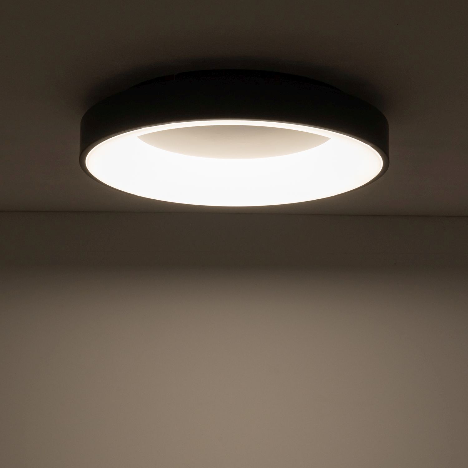 LED Deckenlampe Metall Ø48 cm Schwarz blendarm wohnlich