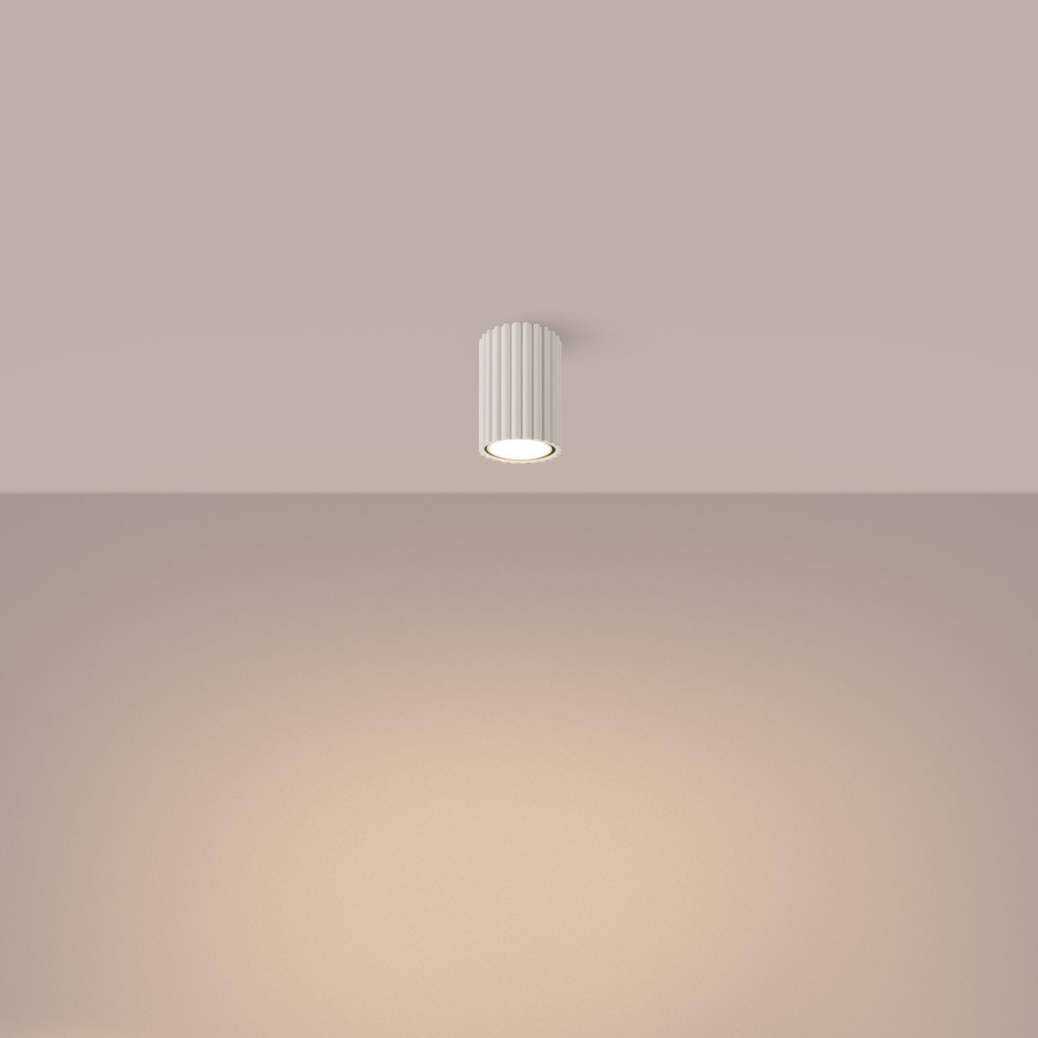 Spot GU10 H: 10 cm Ø 6,5 cm klein Aufputz Aluminium in Creme