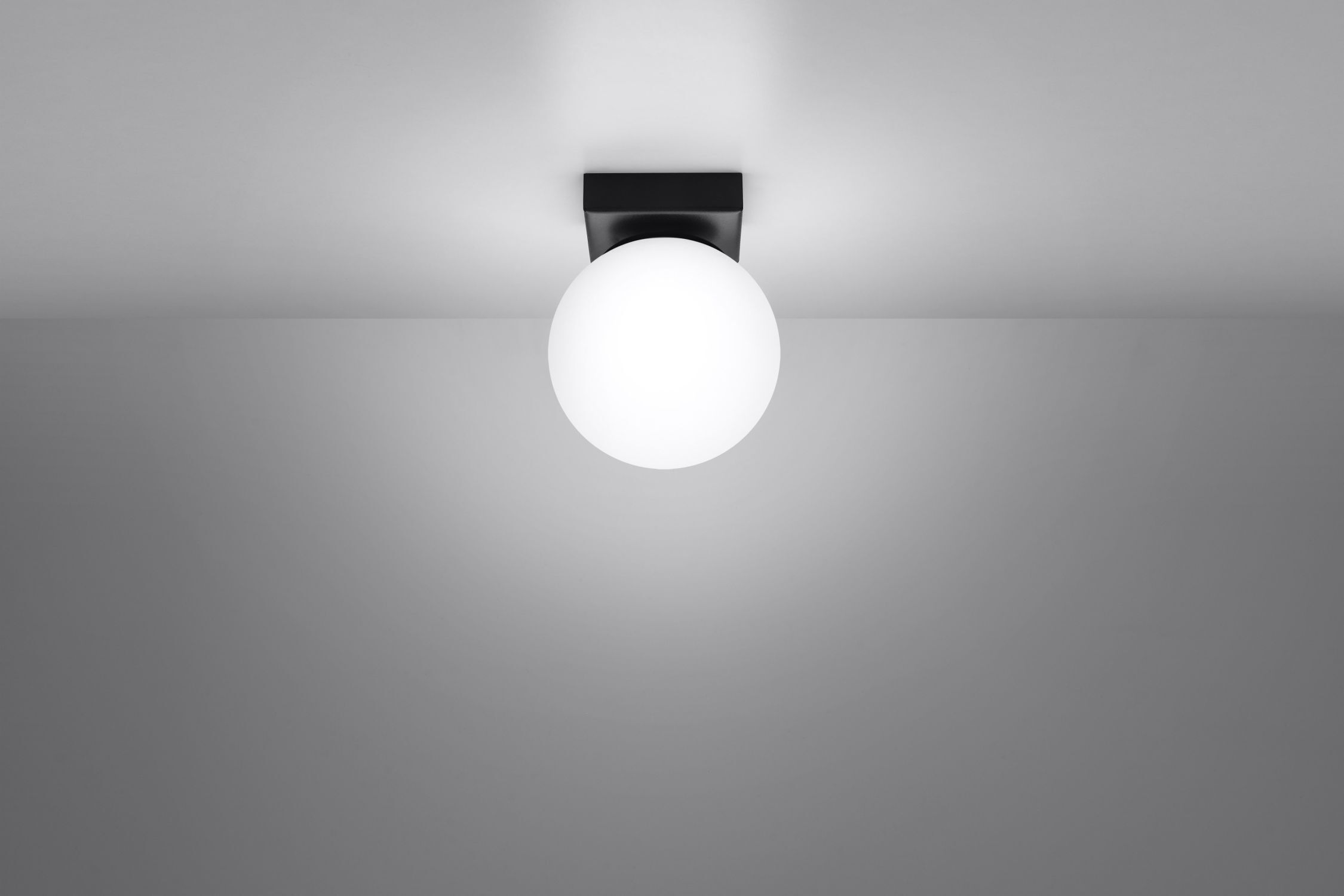Deckenlampe Kugelschirm Ø 12 cm Weiß Schwarz G9 Glas