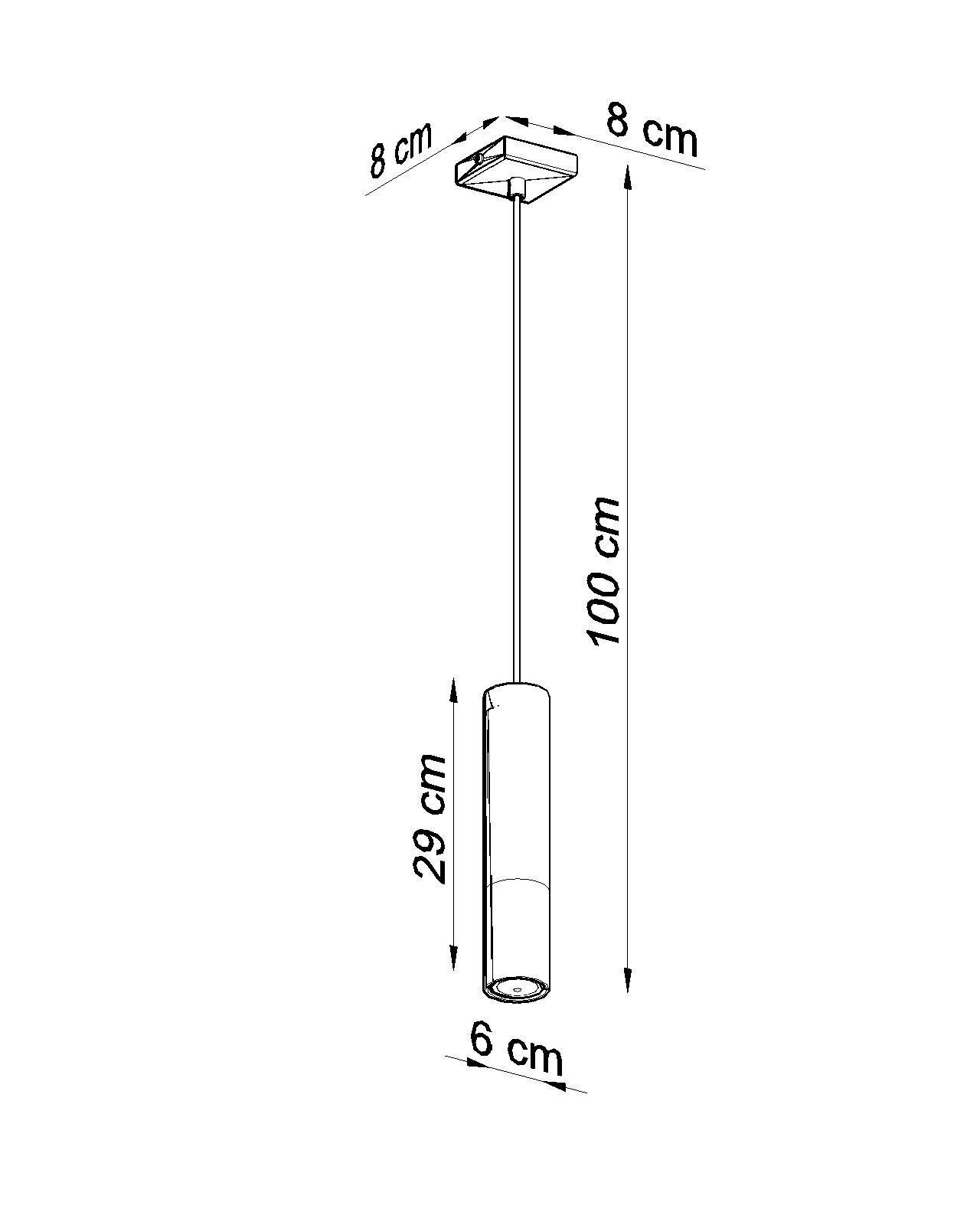 Hängelampe Schwarz Gold Ø 6 cm schmal GU10 Metall