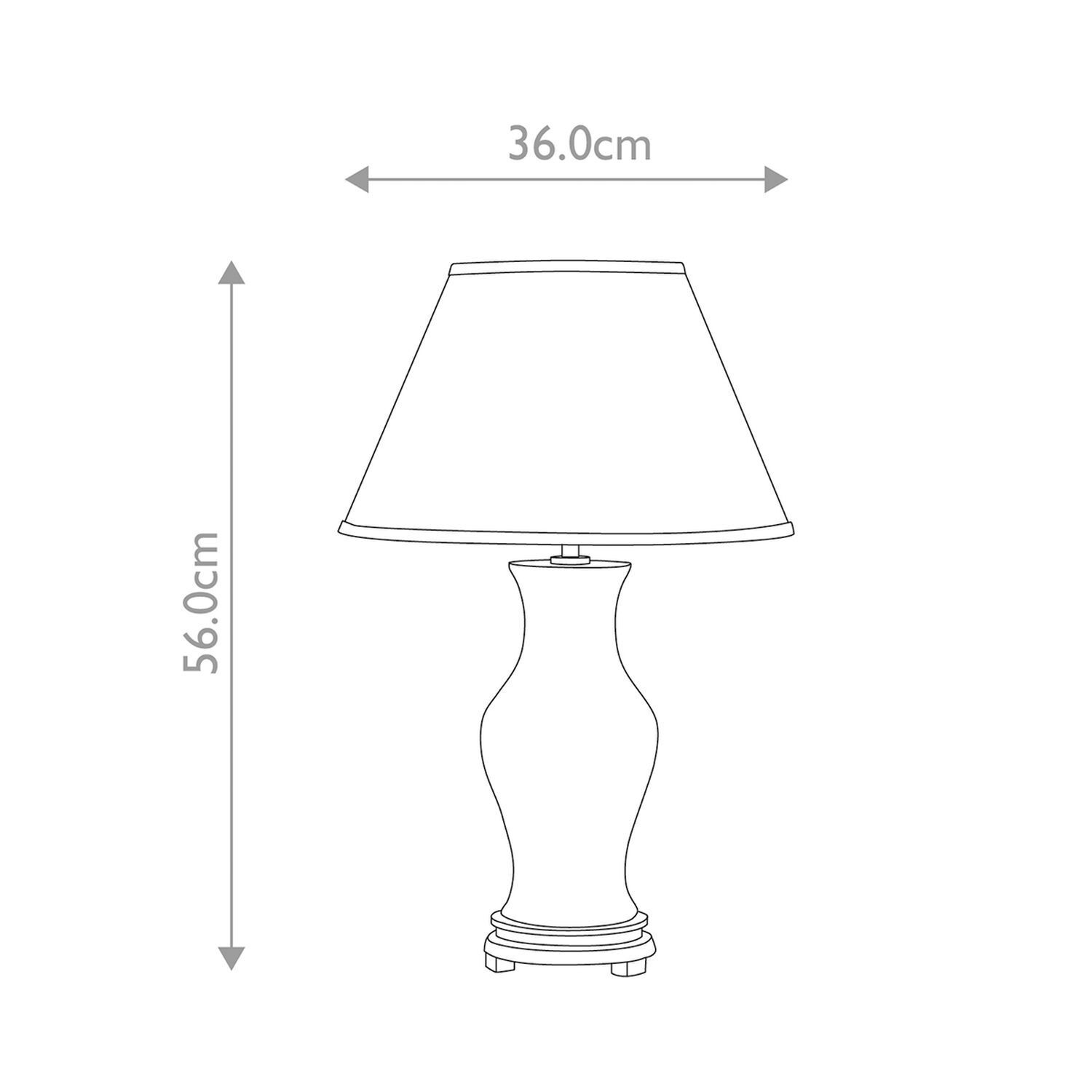 Tischleuchte Porzellan 56 cm Rot Ecru E27 Stoffschirm