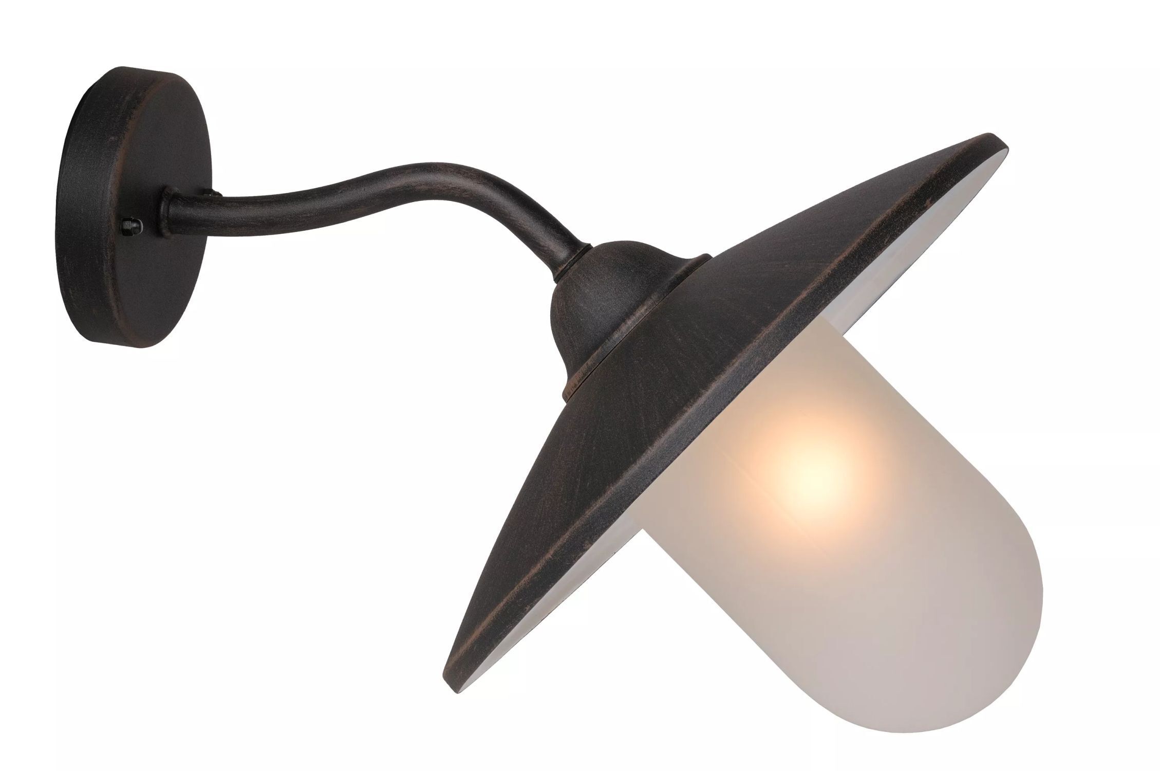 Wandleuchte Metall Glas Rostbraun H:24 cm IP44 Garten
