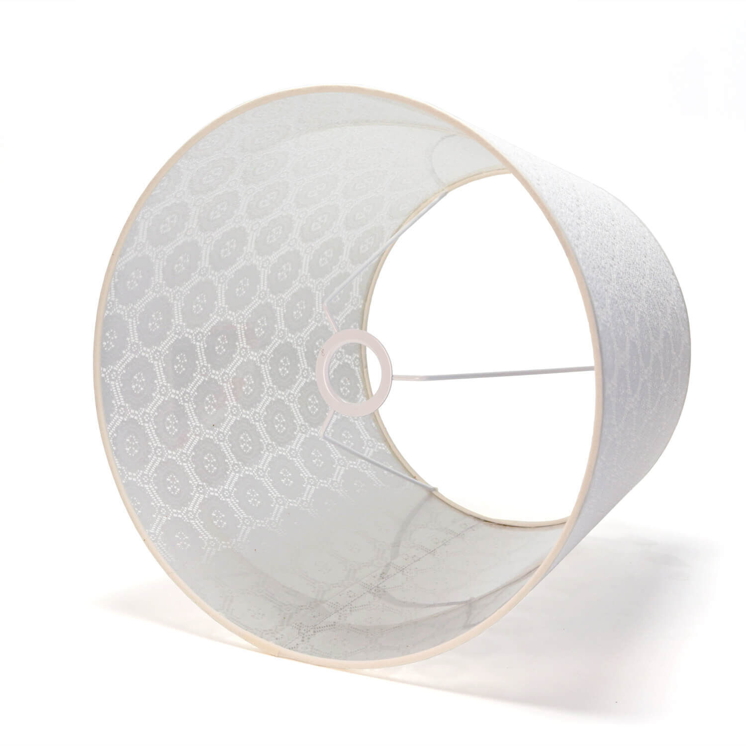 Lampenschirm Grau Stehleuchte E27 gehäkelter Stoff Lampe, Teller, Mobiliar