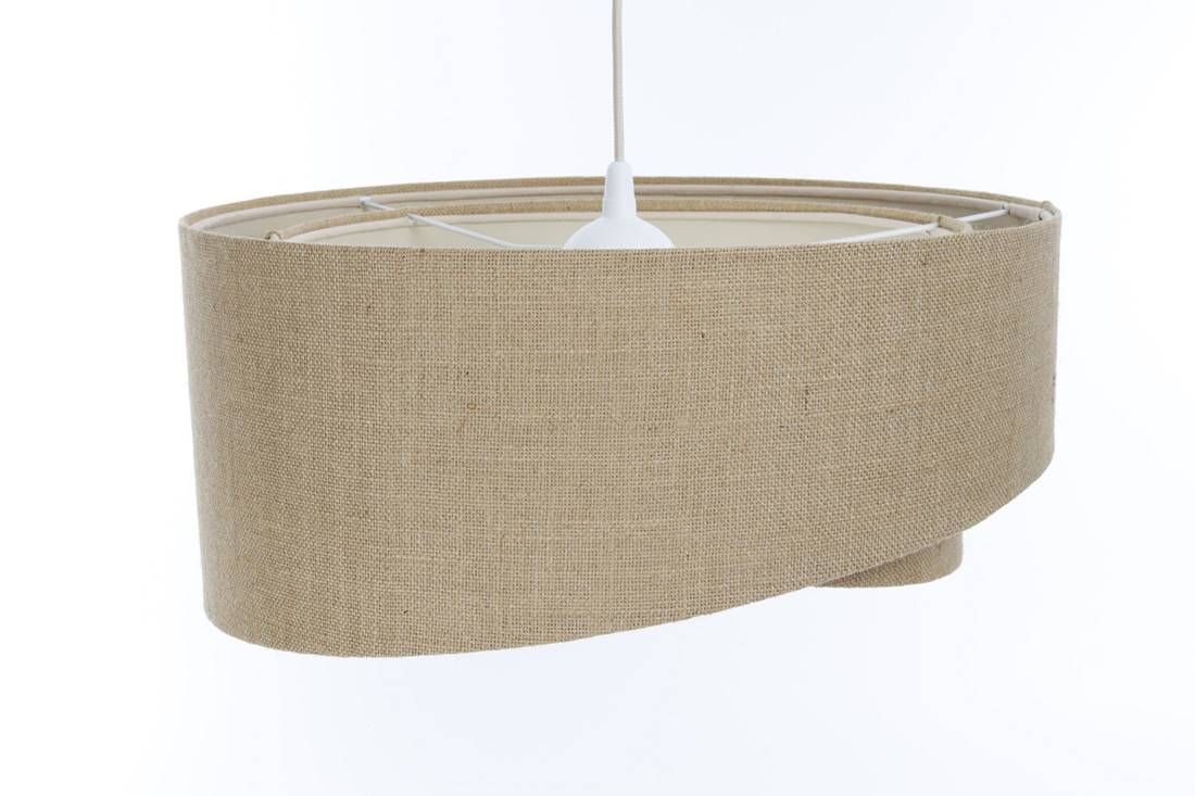 Boho Hängelampe Stoff D: 50 cm rund E27 Natur Modern INGRAM Lampe, Zubehör, Tasche, Handtasche, Mobiliar
